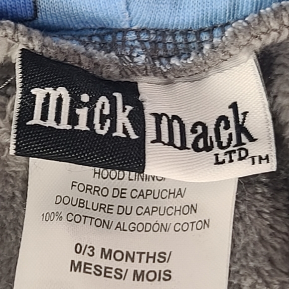 Mick Mack. Footie. Blue and Gray. 0-3 Months - Picture 7 of 10